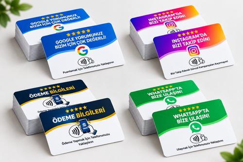 NFC Kart – Google Yorum, Instagram, Ödeme Bilgileri, WhatsApp