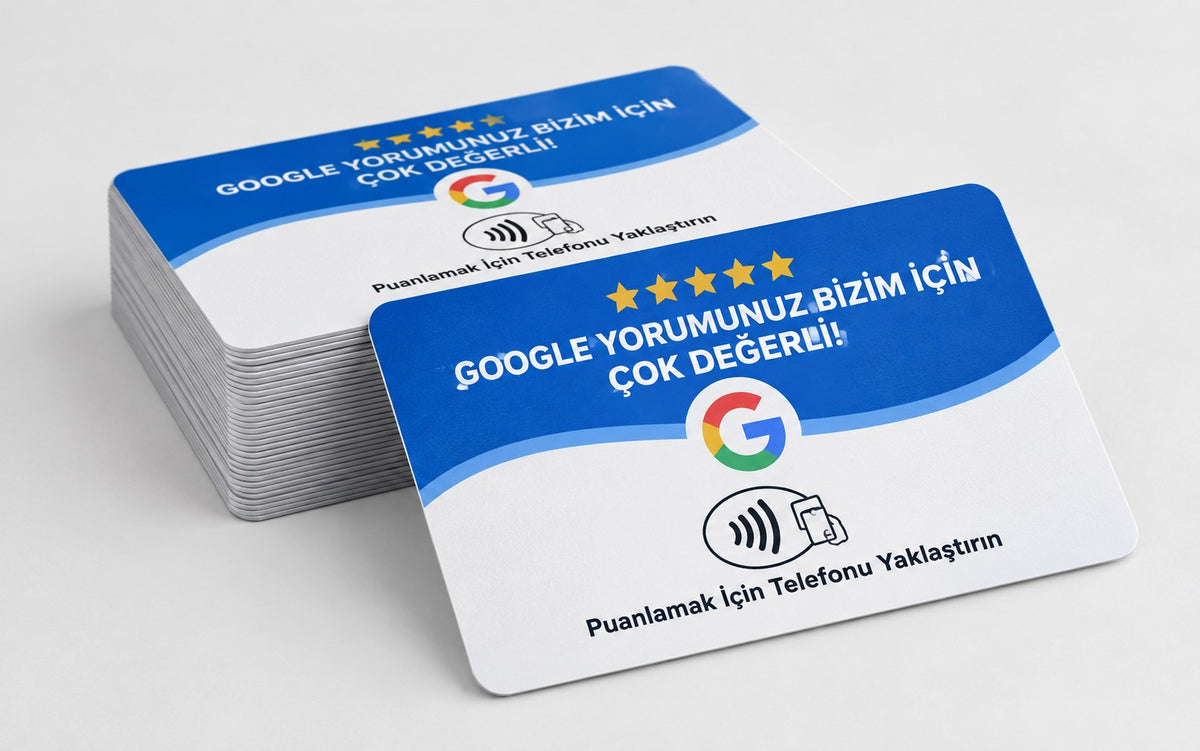 NFC Google Yorum Kartı - Tek Dokunuşla 5 Yıldız