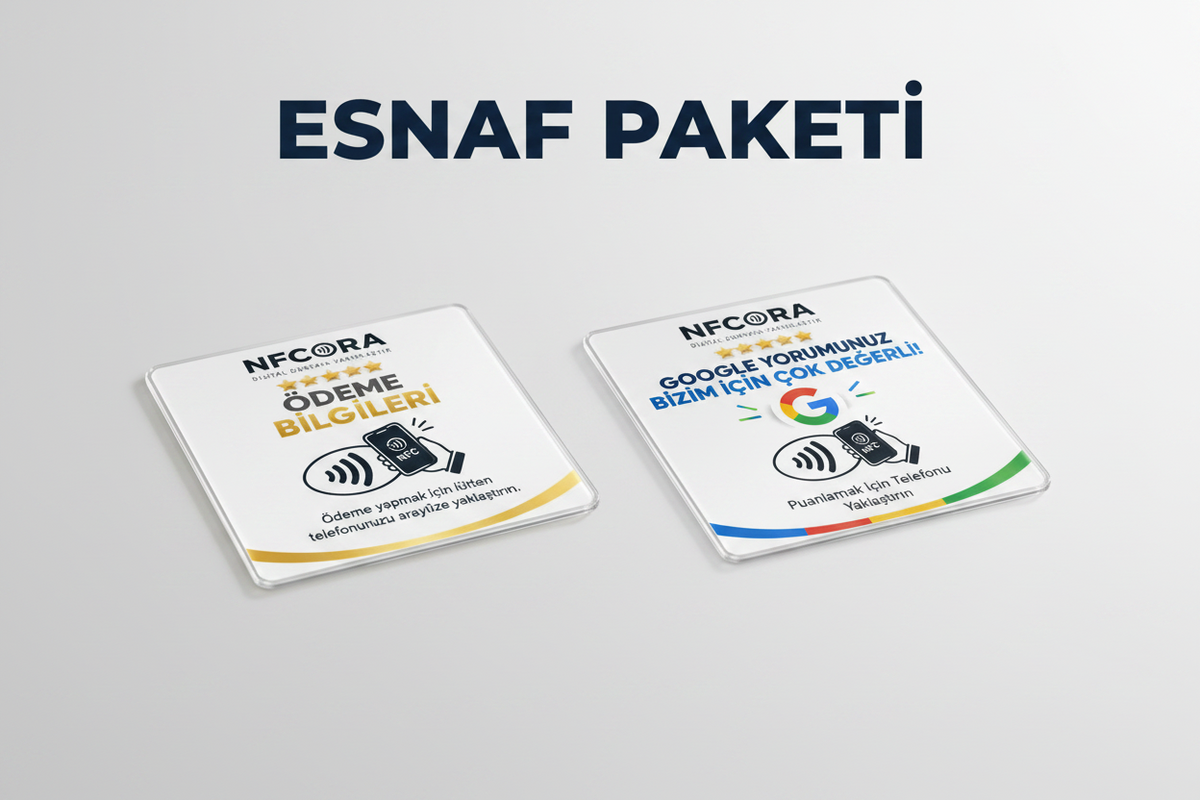 NFCORA Esnaf Paketi – Ödeme Bilgileri + Google Yorum Kartı