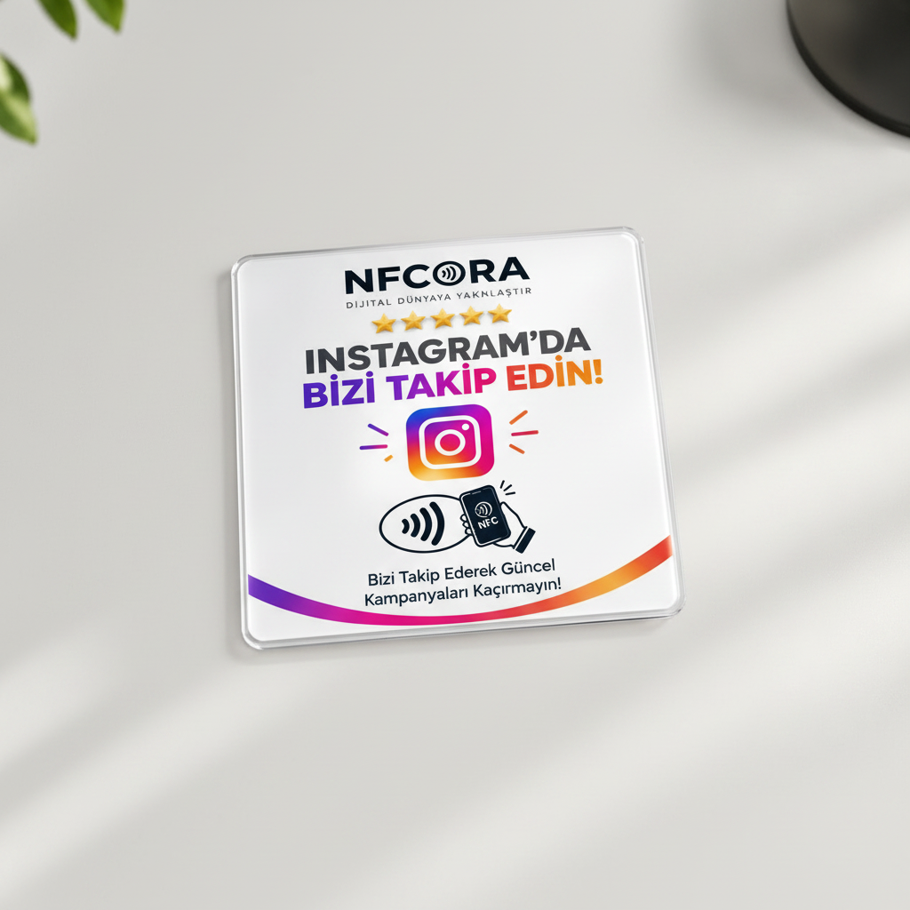 NFCORA NFC Instagram Kartı – Pleksi 10x10 cm