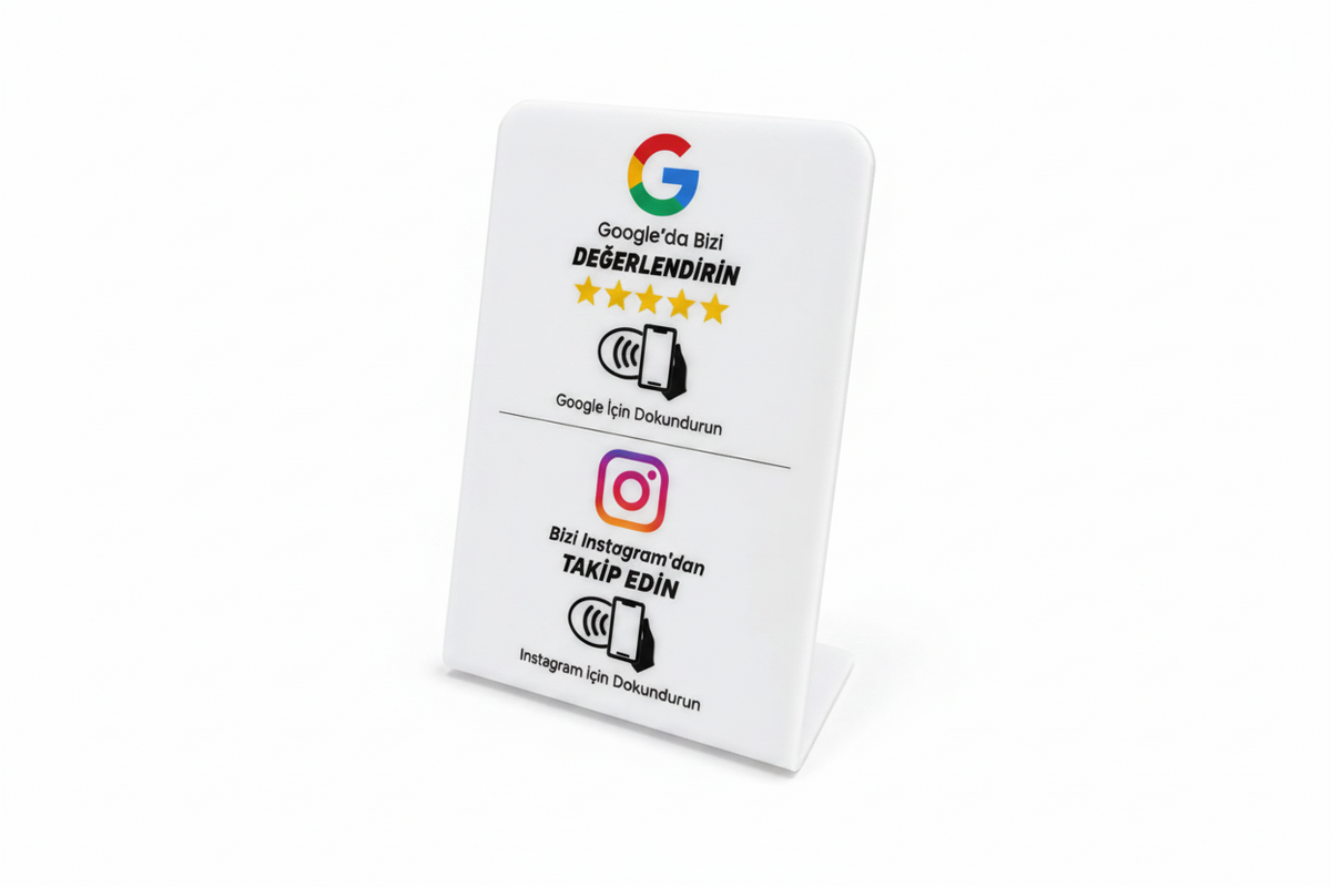 NFC Google Değerlendirme ve Instagram Standı